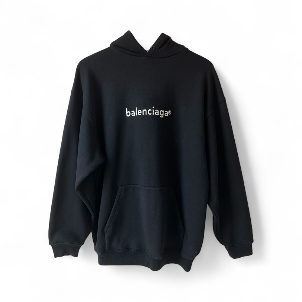 Balenciaga Wardrobe Unisex Black Hoodie Size S 100% Cotton